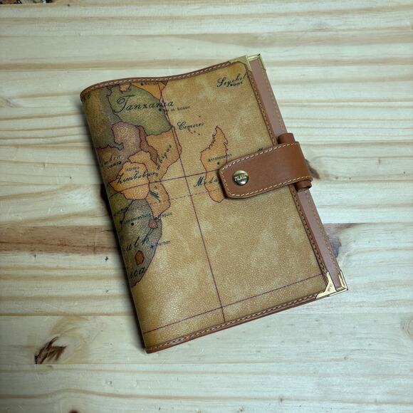 Alviero Martini 1A Classes Organizer Map Weekly Planner Brown Notebook Leather - Picture 1 of 11